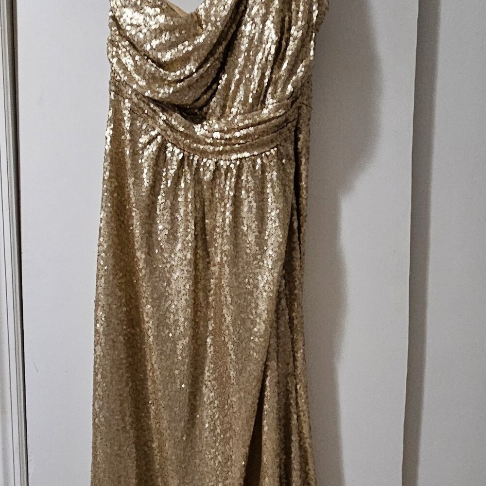 Gold sequined formal gown